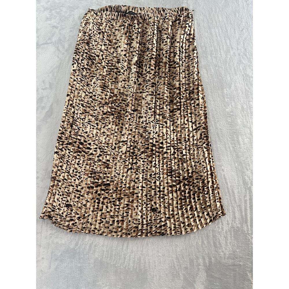 Banana Republic Leopard Print Pleated Midi Skirt - Size S - Effortless Chic - Picture 4 of 7